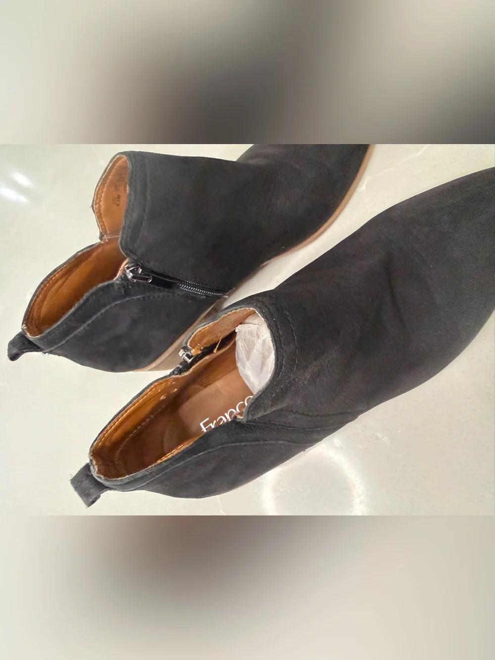 Franco Sarto Laslo Black Leather Ankle Booties 9.5M